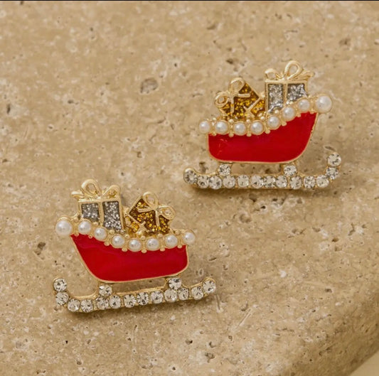 Santa’s Sleigh Earrings